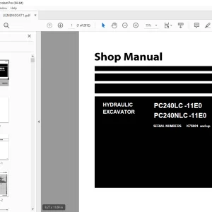 Komatsu PC240LC-11E0 PC240NLC-11E0 Excavator Workshop Manual PDF