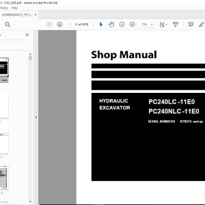 Komatsu PC240LC-11E0,PC240NLC-11E0 Hydraulic Excavator Shop Manual PDF