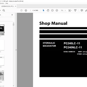 Komatsu PC240LC-11,PC240NLC-11Hydraulic Excavator Shop Manual PDF