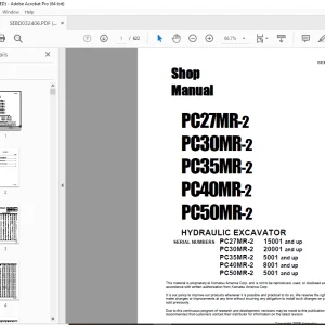 Komatsu PC27MR-2,PC30MR-2,PC35MR-2,PC40MR-2,PC50MR-2 Shop Manual PDF