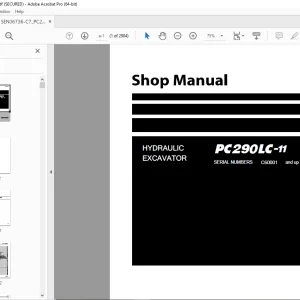 Komatsu PC290LC-11 Hydraulic Excavator Shop Manual SEN06736-C7 PDF