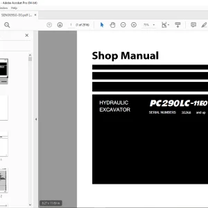 Komatsu PC290LC-11E0 Hydraulic Excavator Shop Manual SEN06950-00 PDF