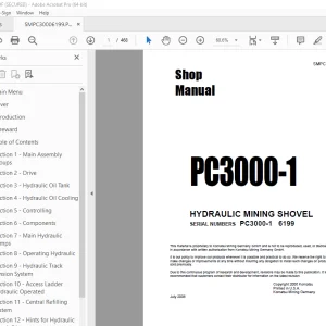 Komatsu PC3000-1 Hydraulic Mining Shovel Shop Manual PDF