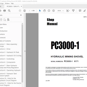 Komatsu PC3000-1 Hydraulic Mining Shovel Shop Manual SMPC30006171 PDF