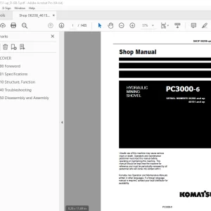 Komatsu PC3000-6 Hydraulic Mining Shovel Shop Manual PDF