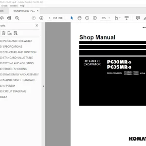 Komatsu PC30MR-5 PC35MR-5 HYDRAULIC EXCAVATOR Shop Manual WENBM00080 PDF