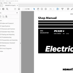 Komatsu PC33E-6 Electric Mini Excavator Shop Manual SEN06975-02 PDF
