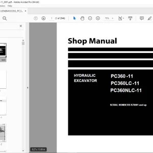Komatsu PC360-11,PC360LC-11,PC360NLC-11 Excavator Shop Manual PDF