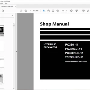 Komatsu PC360-11,PC360LC-11,PC360NLC-11,PC390HRD-11 Excavator Shop Manual PDF