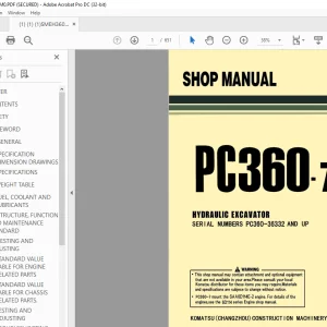 Komatsu PC360-7 Hydraulic Excavator Shop Manual SMEH3607MO PDF