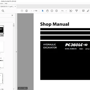 Komatsu PC360LC-10 Hydraulic Excavator Shop Manual SEN05619-10 PDF
