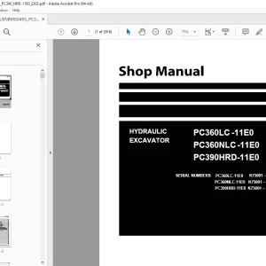 Komatsu PC360LC-11E0,PC360NLC-11E0,PC390HRD-11E0  Excavator Shop Manual PDF