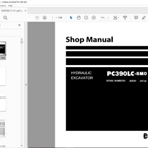 Komatsu PC390LC-8MO Hydraulic Excavator Shop Manual SEN06613-01 PDF