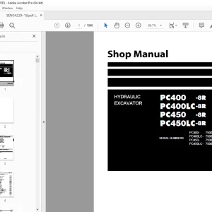 Komatsu PC400-8R,PC400LC-8R,PC450-8R,PC450LC-8R Hydraulic  Shop Manual PDF