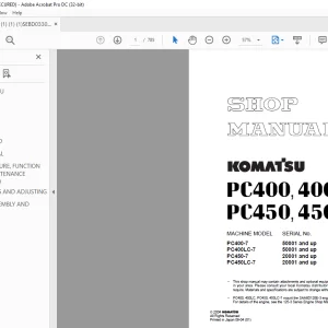 Komatsu PC400 PC400LC-7 PC450-7 PC450LC-7 Shop Manual SEBM033005 - PDF DOWNLOAD