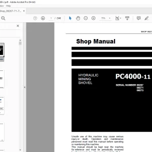 Komatsu PC4000-11 T2 Hydraulic Mining Shovel Shop Manual 08267 PDF