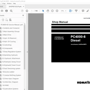Komatsu PC4000-6 Diesel Hydraulic Excavator Shop Manual PDF
