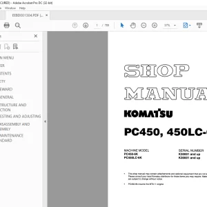 Komatsu PC450 450LC-6K Shop Manual EEBM001304 - PDF DOWNLOAD