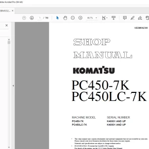 Komatsu PC450-7K PC450LC-7K Shop Manual - PDF DOWNLOAD