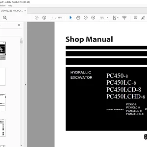 Komatsu PC450-8,PC450LC-8,PC450LCD-8,PC450LCHD-8 Shop Manual  PDF
