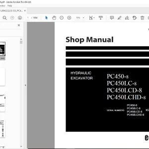 Komatsu PC450-8,PC450LC-8,PC450LCD-8,PC450LCHD-8  Shop Manual PDF