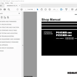 Komatsu PC45MR-5M0 PC55MR-5M0 Hydraulic Excavator Shop Manual PDF