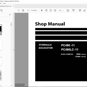 Komatsu PC490-11,PC490LC-11 Hydraulic Excavator Shop Manual UENBM00300 PDF