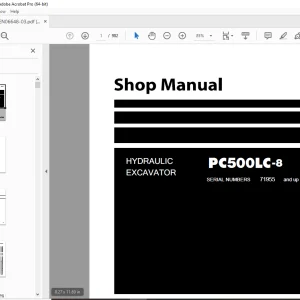 Komatsu PC500LC-8 Hydraulic Excavator Shop Manual SEN06648-03 PDF