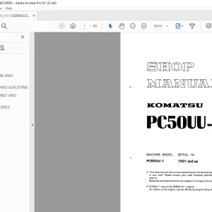 Komatsu PC50UU-1 Shop Manual SEBM020U0104 - PDF DOWNLOAD