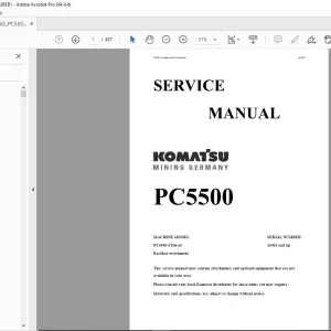 Komatsu  PC5500-6 Diesel Backhoe Service Manual - PDF DOWNLOAD