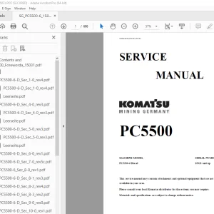 Komatsu PC5500-6 Diesel Engine Service Manual SN 15031 and up PDF