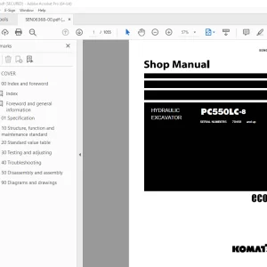 Komatsu PC550LC-8 Hydraulic Excavator Shop Manual SEN06368-00 PDF