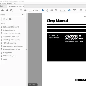 Komatsu PC700LC-11 PC700LC-11E0 Excavator Shop Manual SEN06957-03  PDF