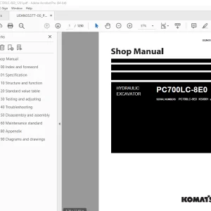 Komatsu PC700LC-8E0 Hydraulic Excavator Shop Manual UEN05377-00 PDF