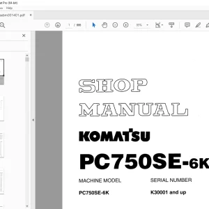 Komatsu PC750SE-6K Auto Repair Shop Manual EEBM001401 PDF