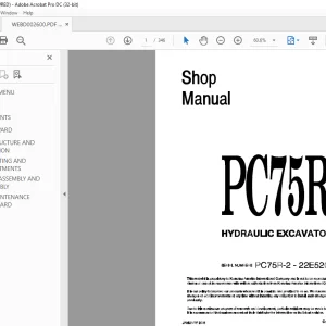 Komatsu PC75R-2 Hydraulic Excavator Shop Manual WEBD002600 - PDF DOWNLOAD