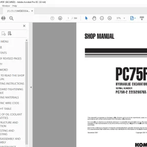 Komatsu PC75R-2 Hydraulic Excavator Shop Manual WEBM004000 - PDF DOWNLOAD