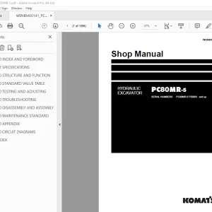 Komatsu PC80MR-5 Hydraulic Excavator Shop Manual WENBM00141 PDF