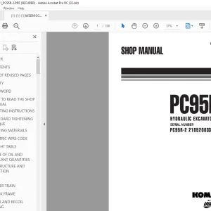 Komatsu PC95R-2 Hydraulic Excavator Shop Manual WEBM001701 - PDF DOWNLOAD