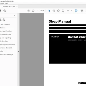 Komatsu PLANTER D61EM-23M0 Shop Manual SEN06814-01 - PDF DOWNLOAD