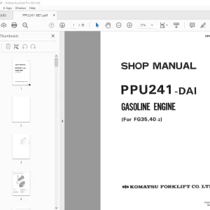 Komatsu PPU241-DAI Gasoline Engine (For FG35,40-2) Shop Manual PPU241-BE1 PDF