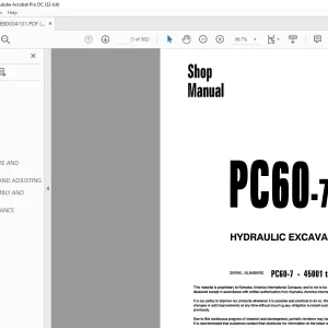 Komatsu PSC 60-7 HYDRAULIC EXCAVATOR Shop Manual SEBM004101 - PDF DOWNLOAD