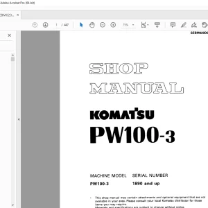 Komatsu PW100-3 Service Repair Manual SEBM020D0304 PDF Download