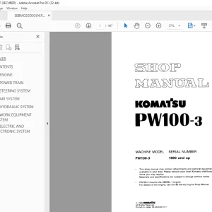Komatsu PW100-3 Shop Manual SEBM020D0304 - PDF DOWNLOAD