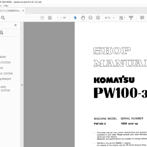 Komatsu PW100-3 Shop Manual SEBM020D0304 - PDF DOWNLOAD