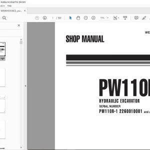 Komatsu PW110R-1 Hydraulic Excavator Shop Manual WEBM000802 PDF