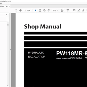 Komatsu PW118MR-8 Hydraulic Excavator Shop Manual WEBM008800 PDF