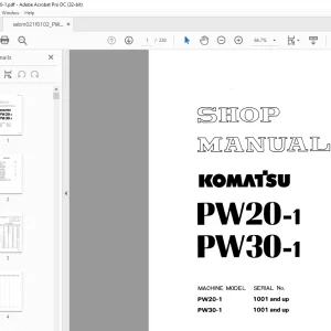 Komatsu PW20-1 PW30-1 Shop Manual SEBM021 F0102 - PDF DOWNLOAD