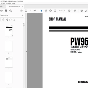 Komatsu PW95-1 Hydraulic Excavator Shop Manual WEBMPW9500 PDF