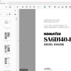 Komatsu SA6D140-H-1 Diesel Engine Repair Manual SEBM036200 PDF